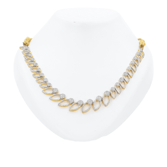 Gold Leaflight Necklace Set