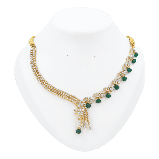Gold Twin Jade Necklace Set