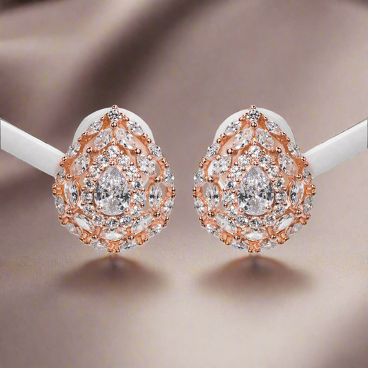 Rose Gold Drop Radiance Earrings