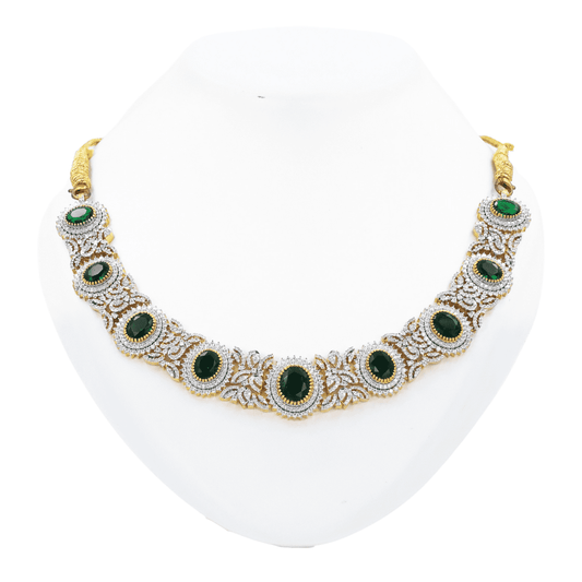 Gold Emerald Frost Necklace Set
