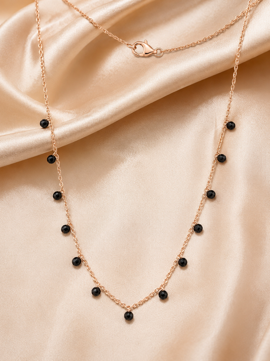 Rose Gold Onyx Queen's Necklace Chain
