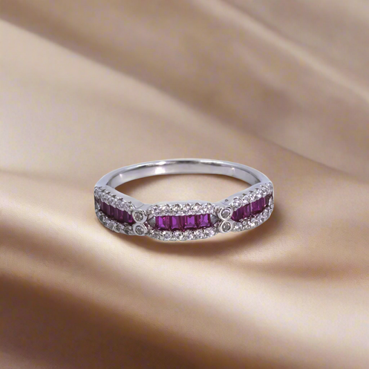 Silver Rose Pink Splendor Ring