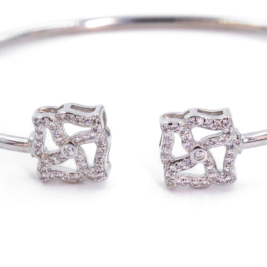 Silver Shining Square Cuff/Kada