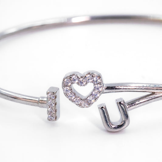 Silver I Love You Cuff/Kada