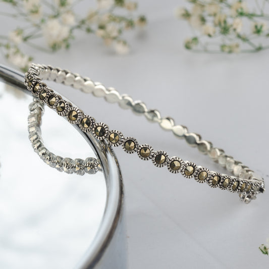 Silver Marcasite Pure Grace Cuff/Kada