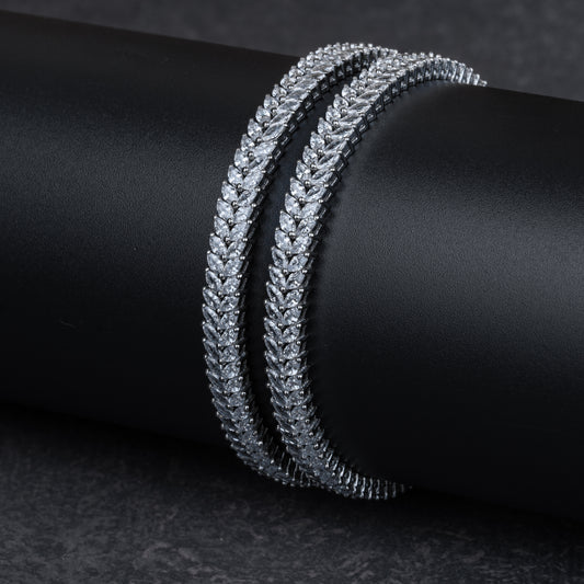 Silver Shimmering Vine Bangle