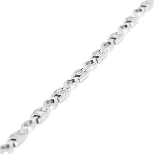 Silver Simple Zircon Bracelet