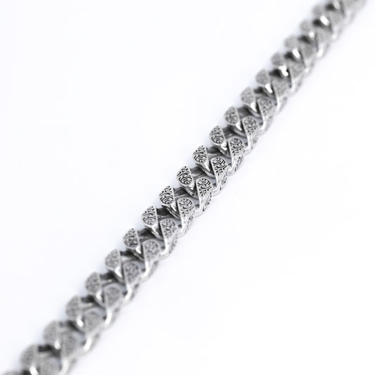 Silver Tiger Eyes Vintage Cuban Bracelet