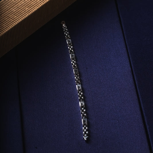 Silver Minimal Men's Crown Bracelet