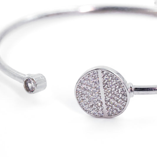 Silver Shimmering Circle Cuff/Kada