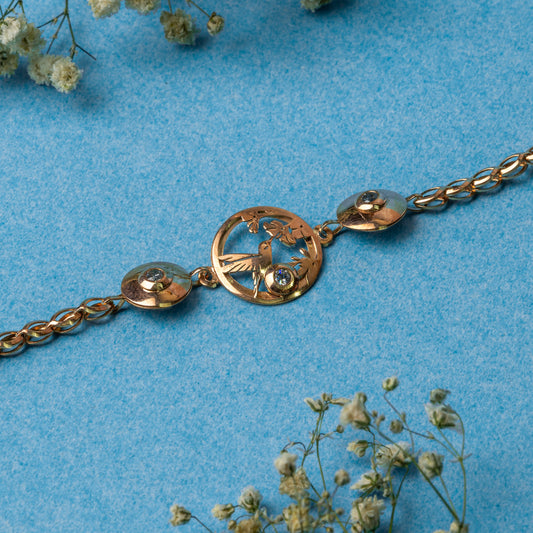 Rose Gold Serene Dove Charm Bracelet