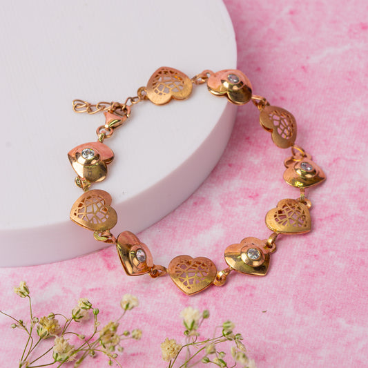 Rose Gold Heart String Bracelet