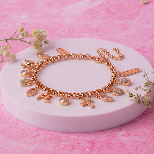 Rose Gold Charm Ensemble Bracelet