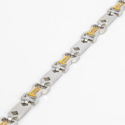 Silver Classic Two Tone Men's Bracelet