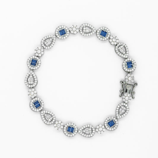 Silver Blue Gem Whispers Bracelet