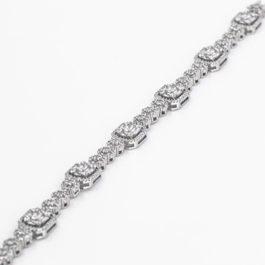Silver Squared Sparkle Bracelet