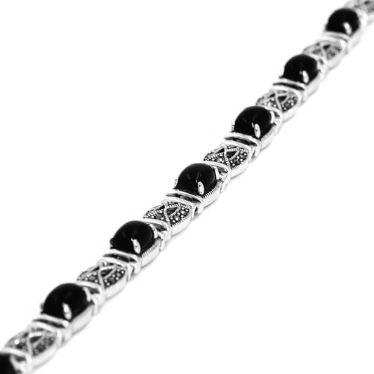 Silver Exclusive Marcasite Elliptical Bracelet