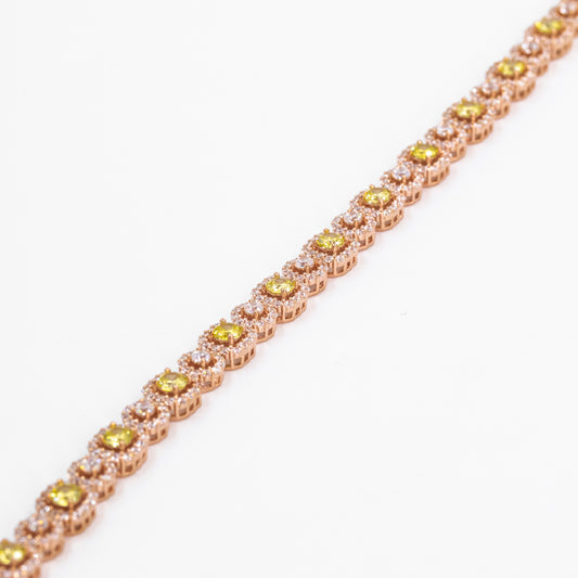Rose Gold White and Yellow Stone Elegance