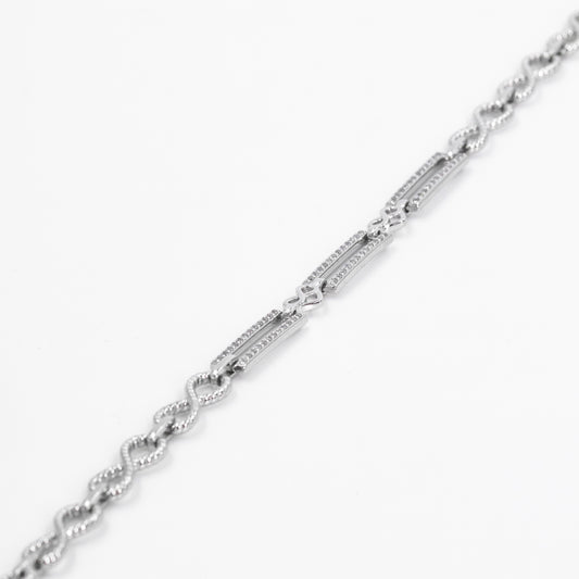 Silver Infinity Rectangle Bracelet