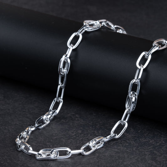 Silver Oval Connect Linked Chain