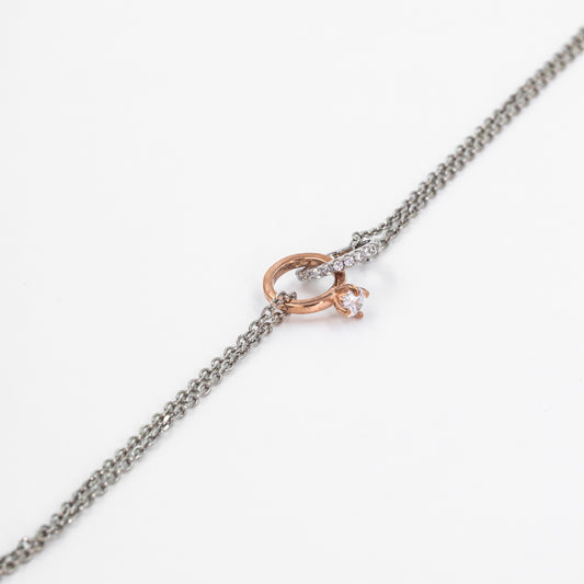 Two Tone Ringed Affection Bracelet