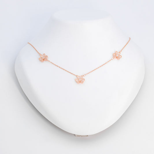Rose Gold Petite Flower Chain Pendant