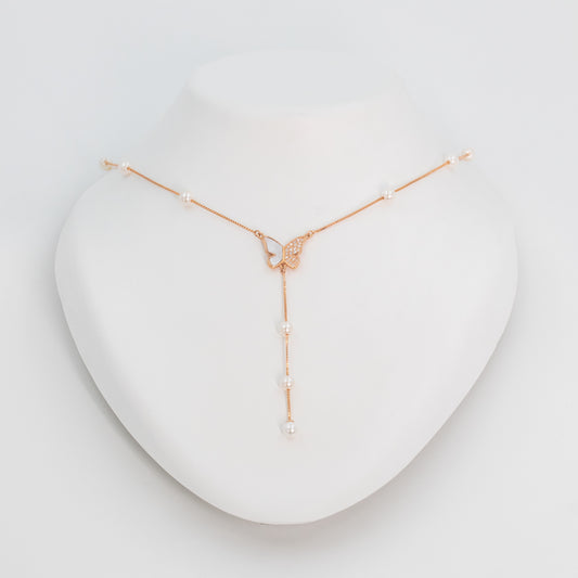 Rose Gold Butterfly Elegance Chain Pendant