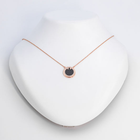 Rose Gold Midnight Gem Chain Pendant