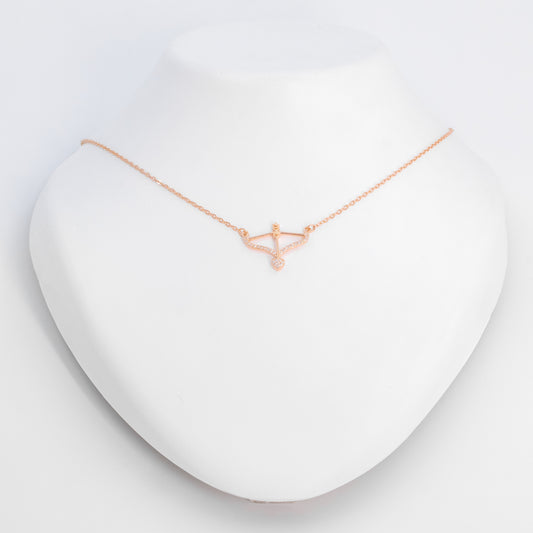 Rose Gold Heartfelt Arrow Pendant