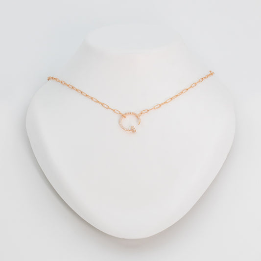 Rose Gold Halo Chain Pendant