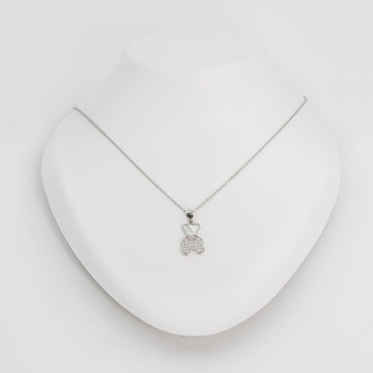 Silver Teddy Bear Chain Pendant