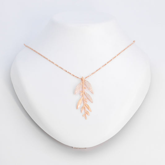 Rose Gold Leaf Chain Pendant