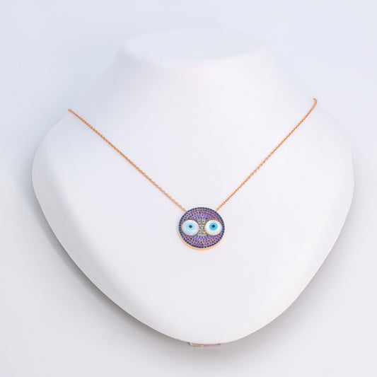 Rose Gold Minimalist Mosaic Chain Pendant