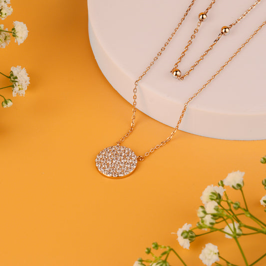 Rose Gold Circular Serenity Chain Pendant