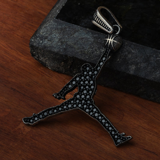 Vintage Black Zircon Jordan Pendant