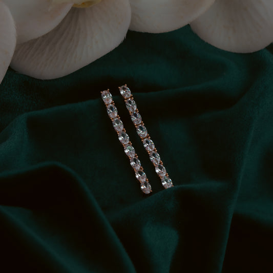 Rose Gold Delicate Solitaire Earrings