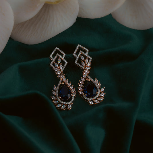 Rose Gold Sapphire Sky Earrings