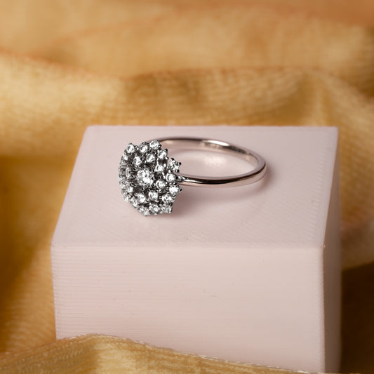 Silver Blooming Floral Grace Ring