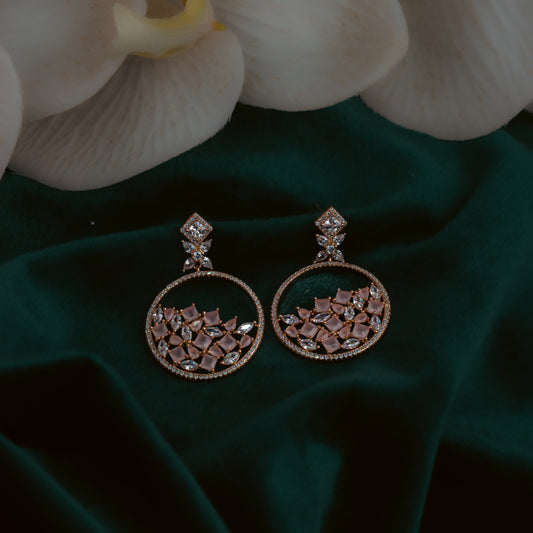 Rose Gold Soft Pink Earrings