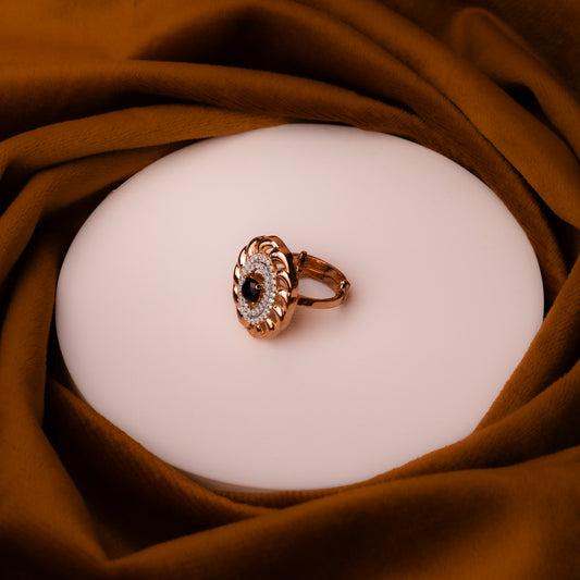 Rose Gold Midnight Blue Stone Ring