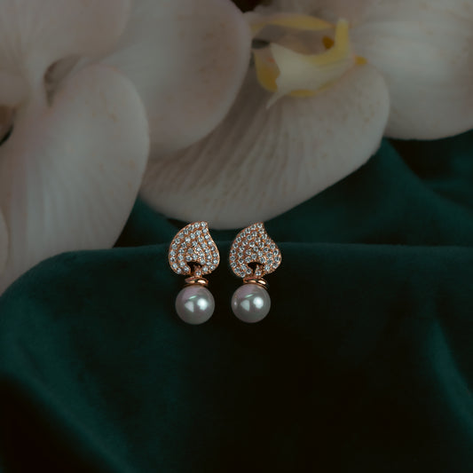 Rose Gold Pearl Elegance Earrings