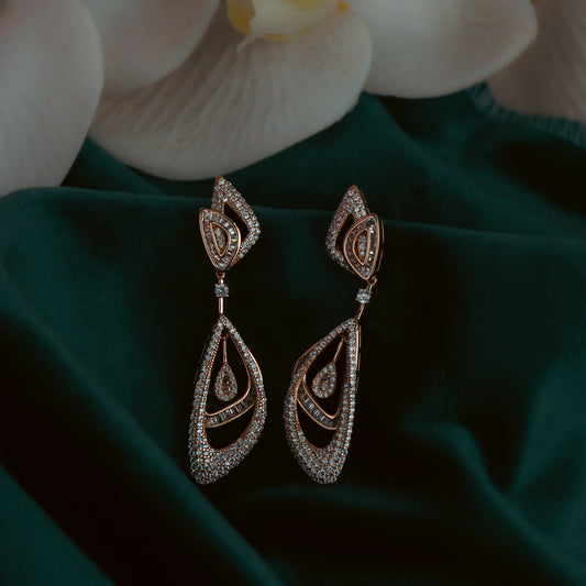 Rose Gold Chic Linear Earrings