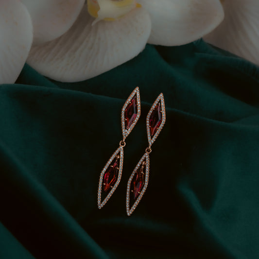 Rose Gold Twin Diamond Earrings