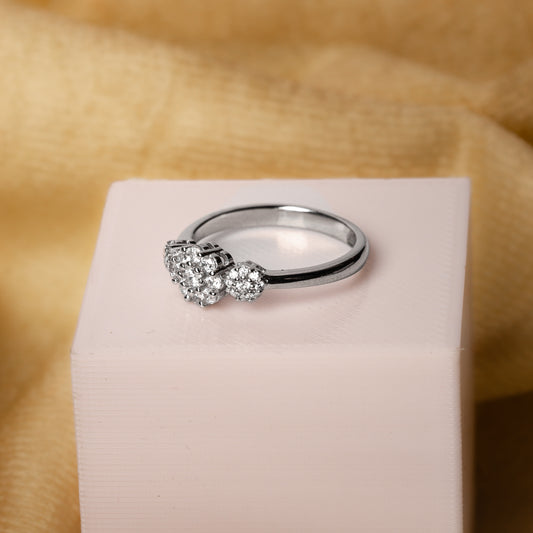 Silver Blossom Trio Ring