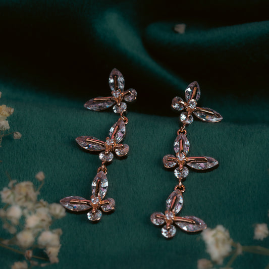 Rose Gold Graceful Butterfly Earrings