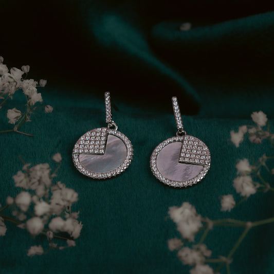 Silver Radiant Circle Earrings