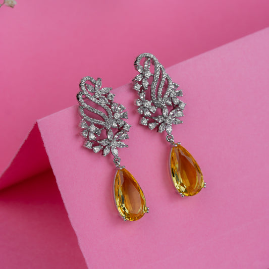 Silver Golden Glow Earrings