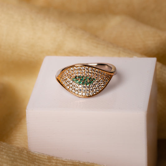 Two Tone Verdant Shimmer Ring