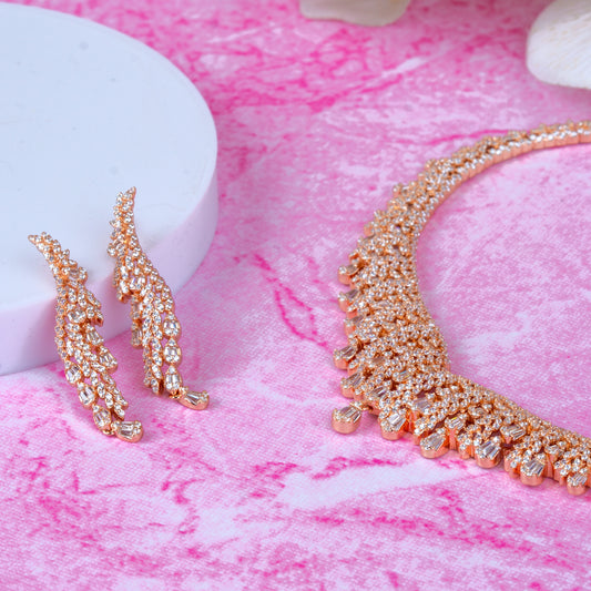 Rose Gold Classic Beauty Necklace Set