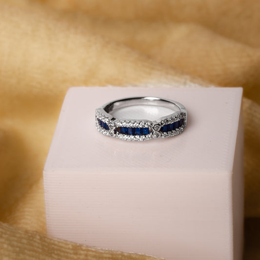 Silver Blue Moonstone Magic Ring
